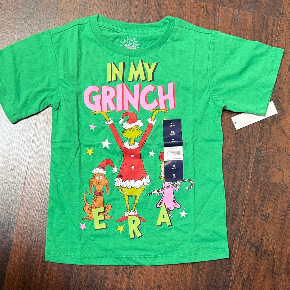 Dr. Seuss Green "In My Grinch Era" Kids Short Sleeve Tee